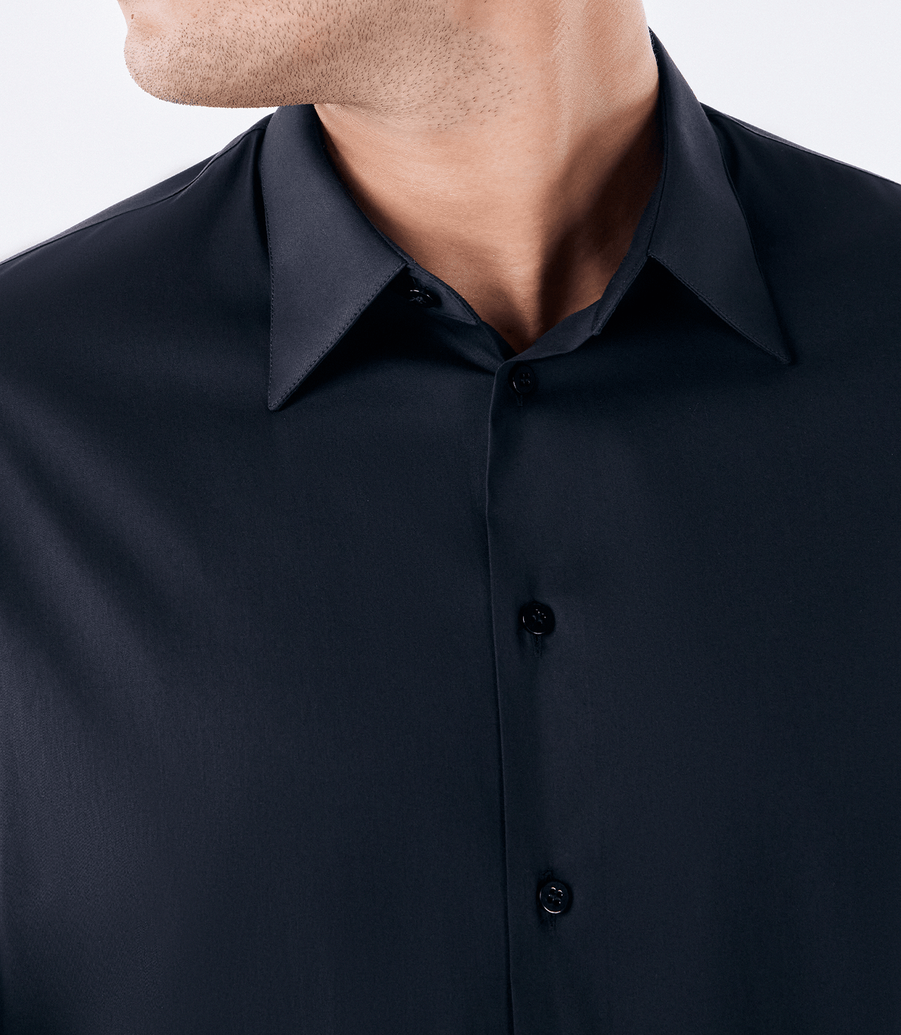 Camisa Social Lar Manga Longa Preto – slide 4