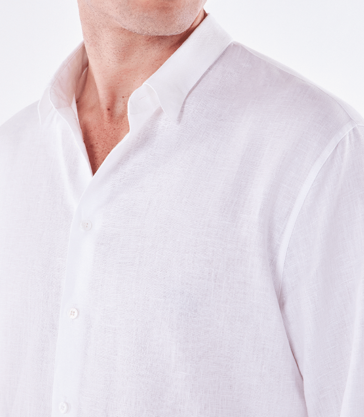 Camisa de Linho Básica Manga Longa Branco – slide 4