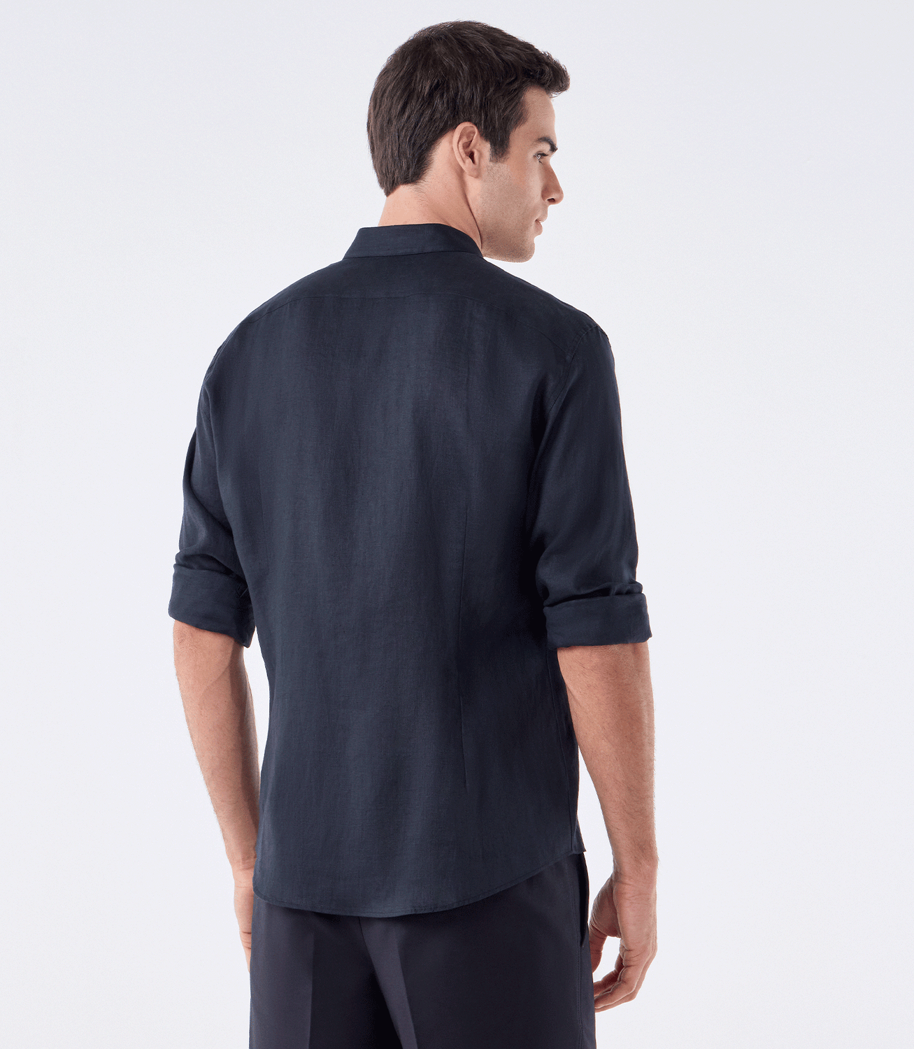 Camisa de Linho Básica Manga Longa Preto – slide 3