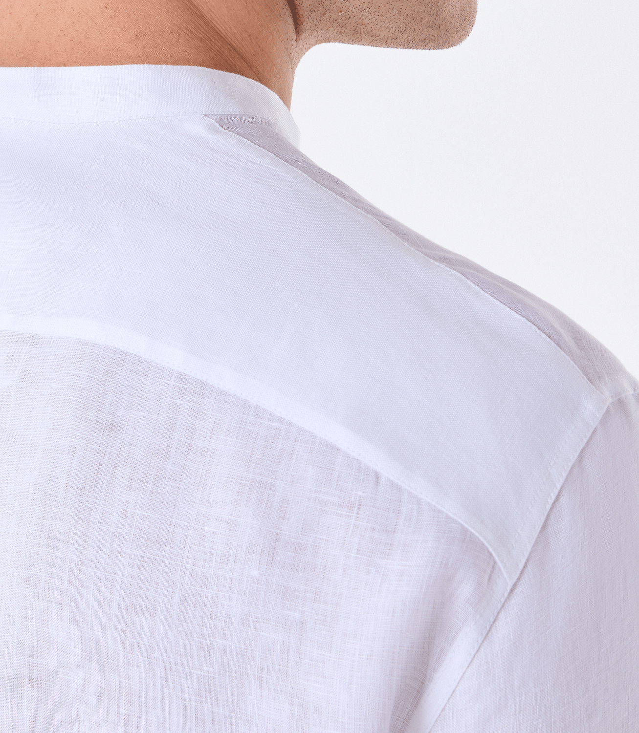 Camisa Linho Gola Mao Vista Alongada Branco – slide 4