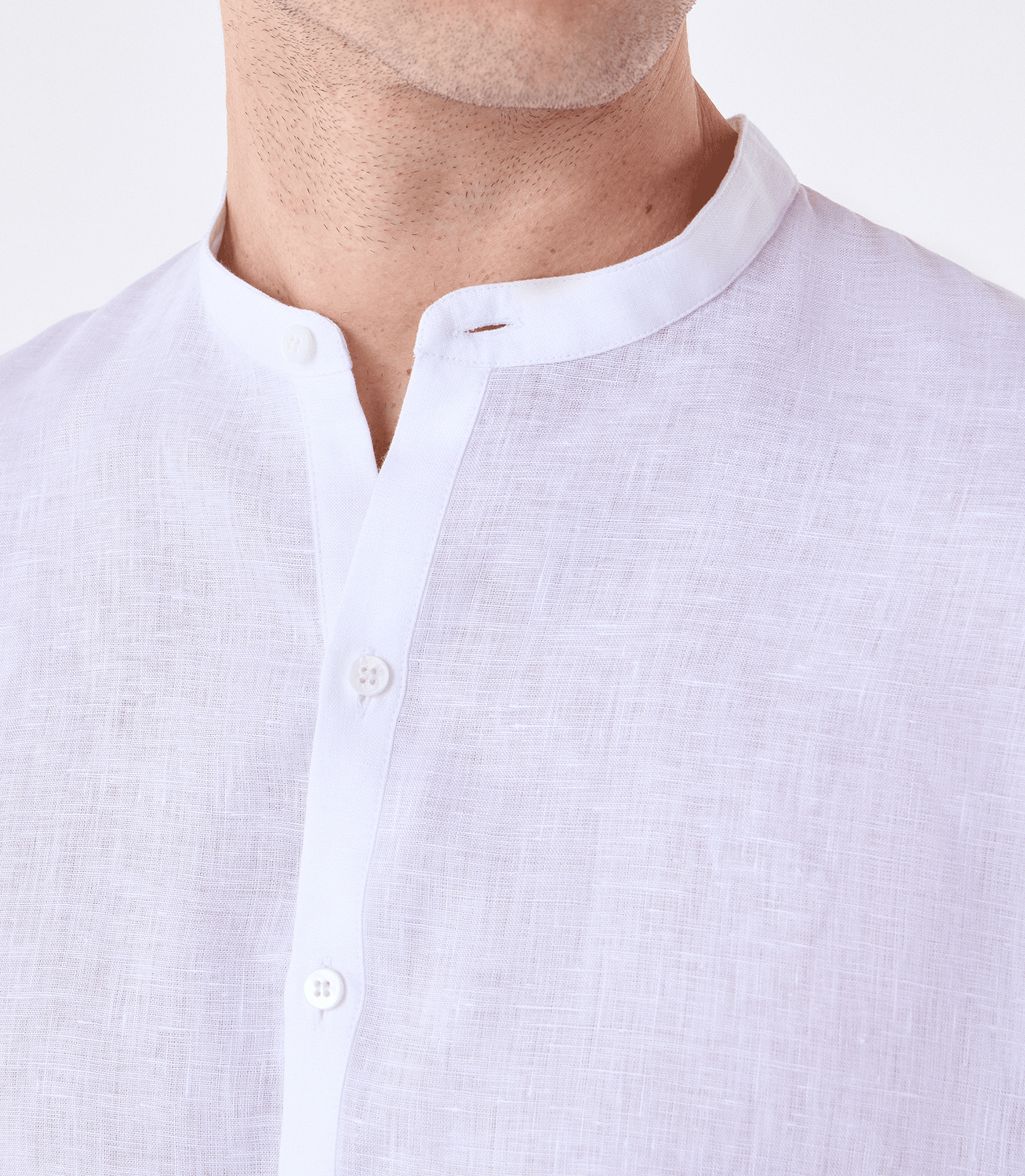 Camisa Linho Gola Mao Vista Alongada Branco – slide 6