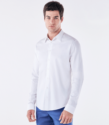 Camisa Social Manga Longa Slim Branco thumbnail 1