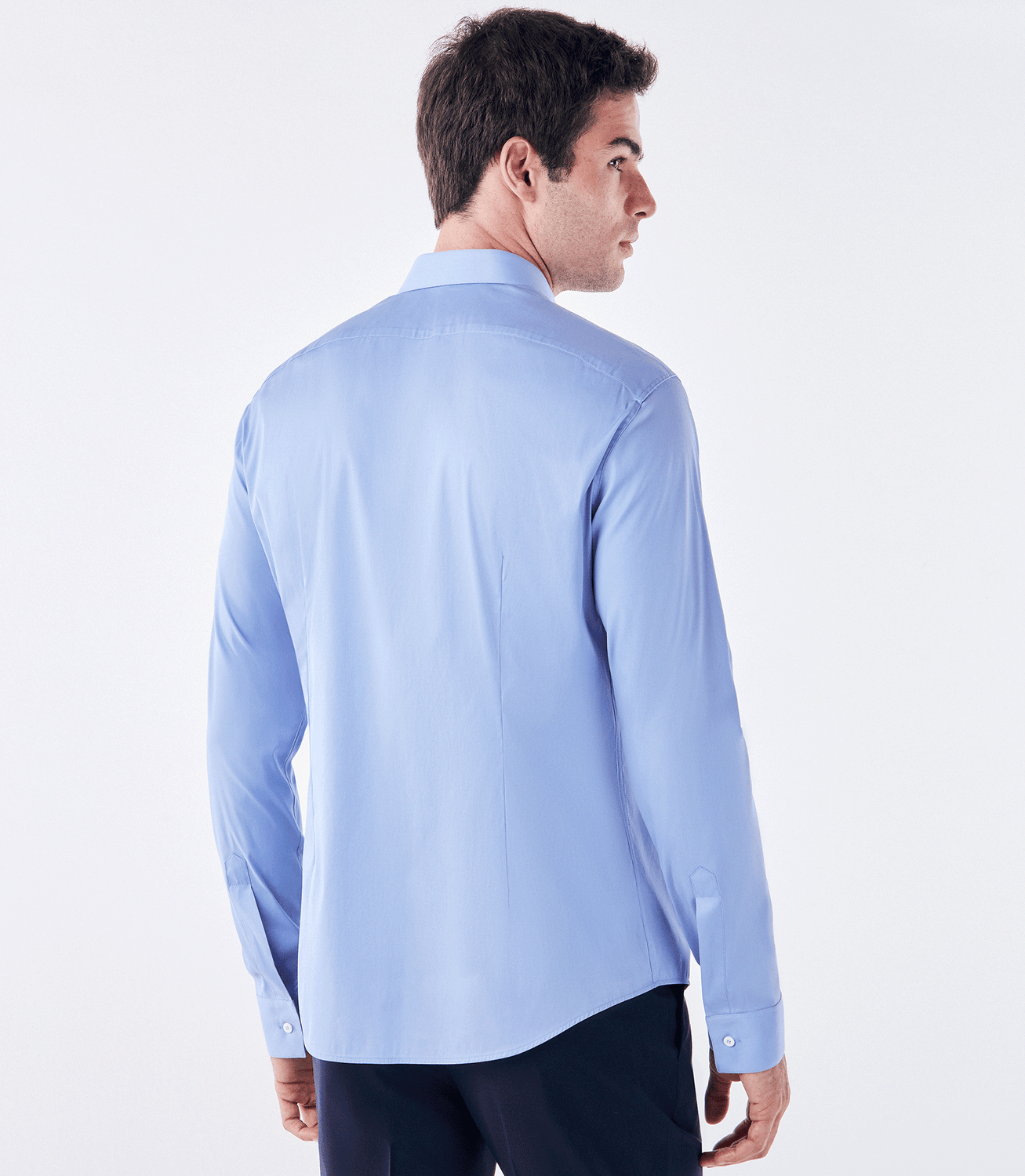 Camisa Social Manga Longa Slim Azul – slide 3