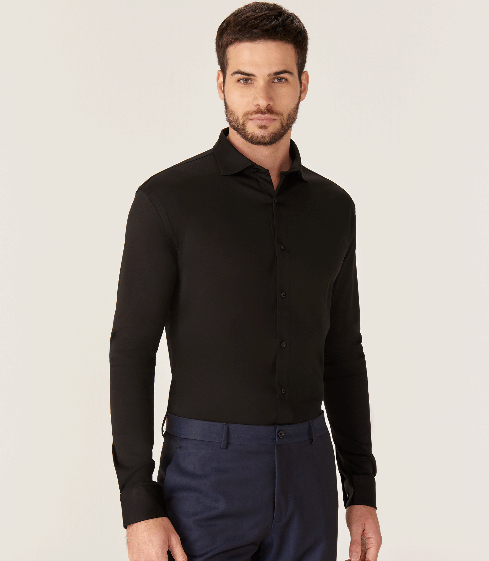 Camisa Malha Manga Longa Preto