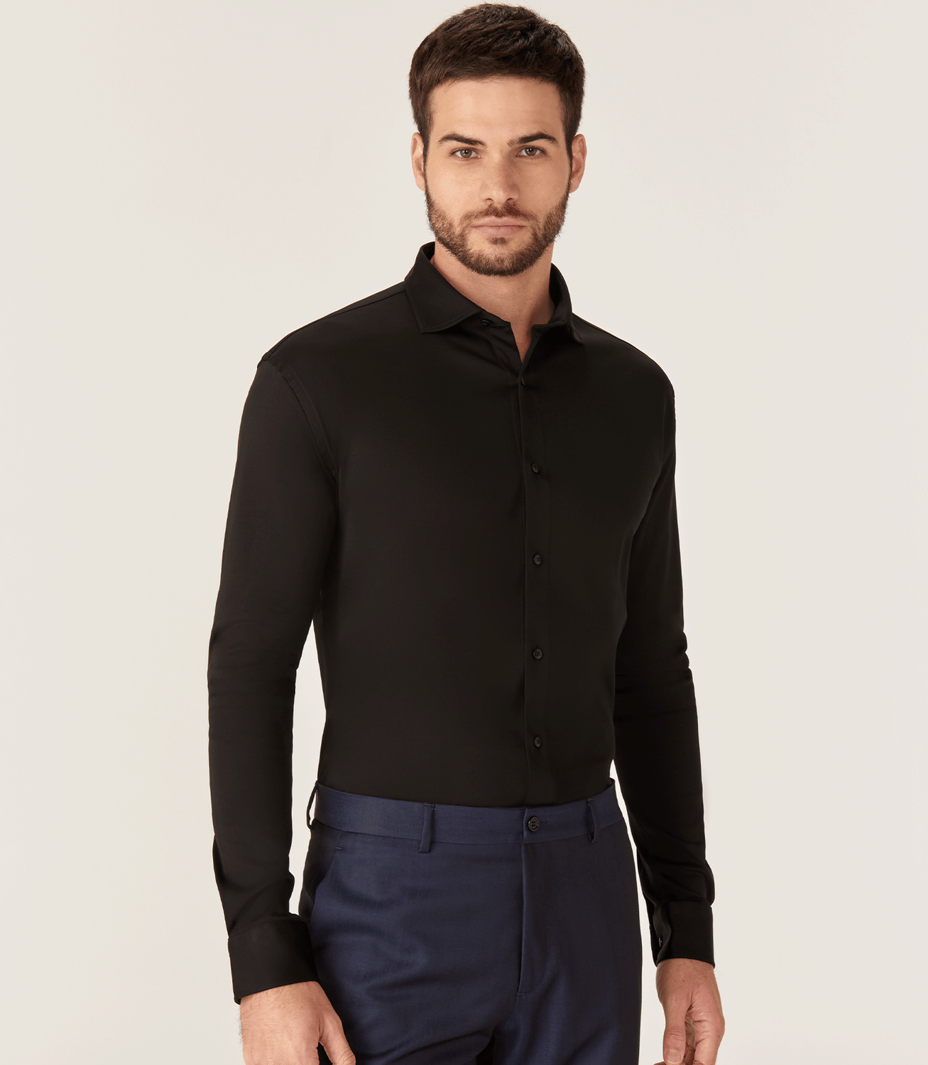 Camisa Malha Manga Longa Preto – slide 1
