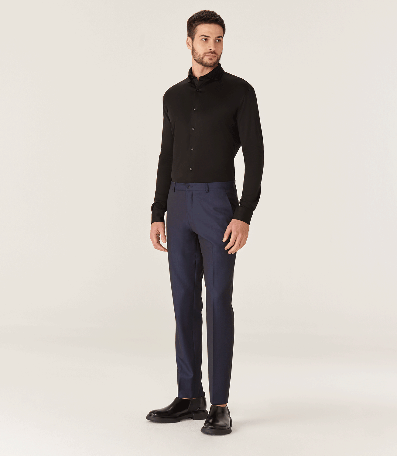 Camisa Malha Manga Longa Preto – slide 2