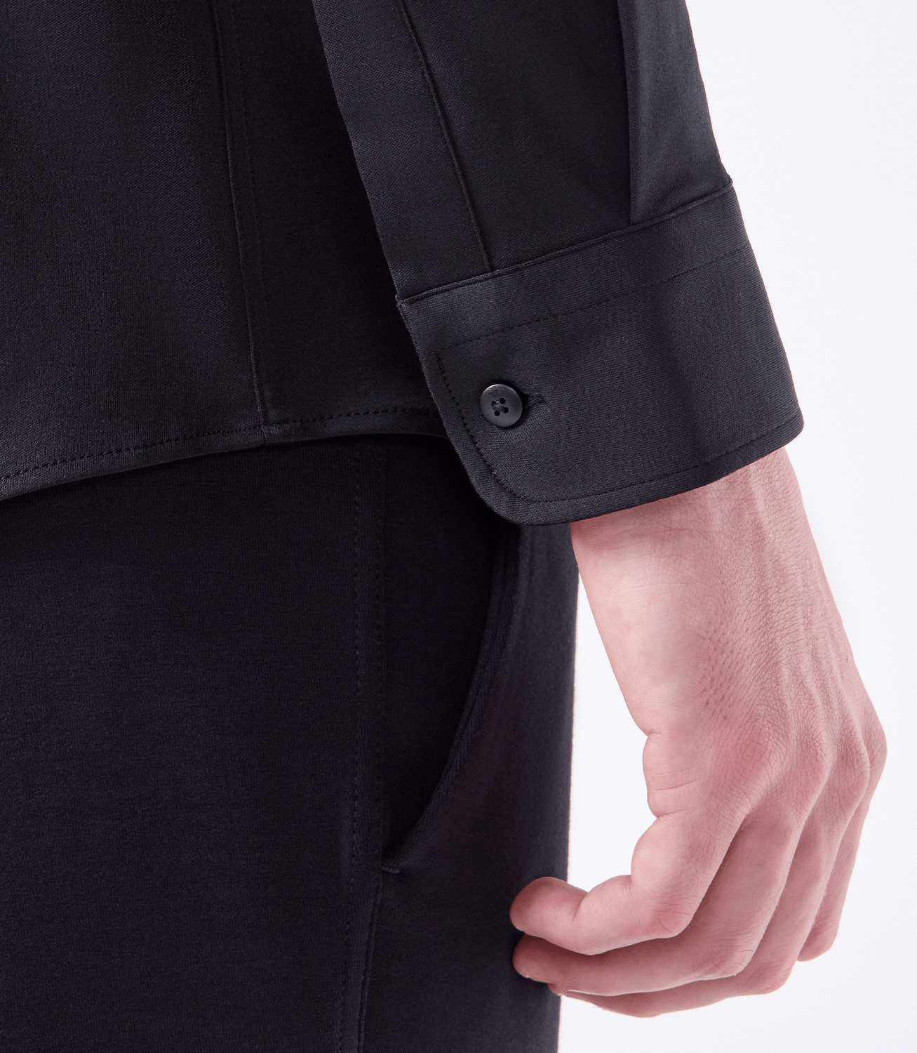 Camisa Malha Manga Longa Preto – slide 5