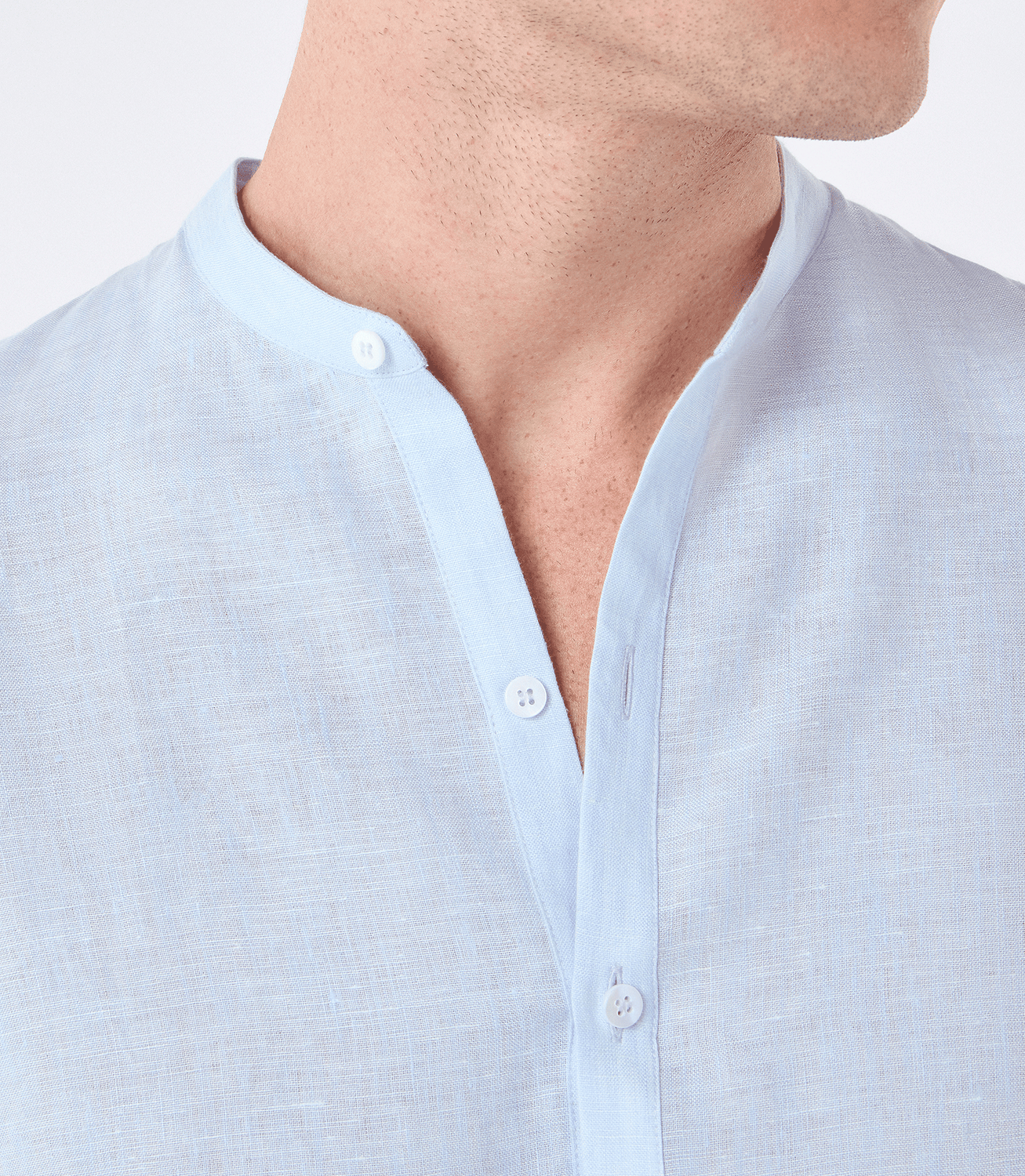 Camisa Linho Vista Alongada Azul – slide 4