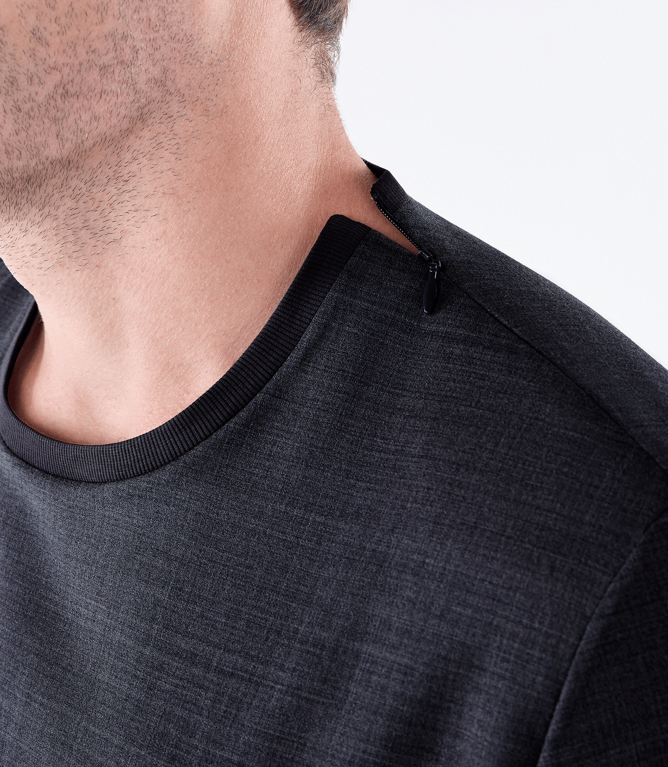 Camiseta Manga Longa Recorte Alfaiataria Active e Malha Azul – slide 4