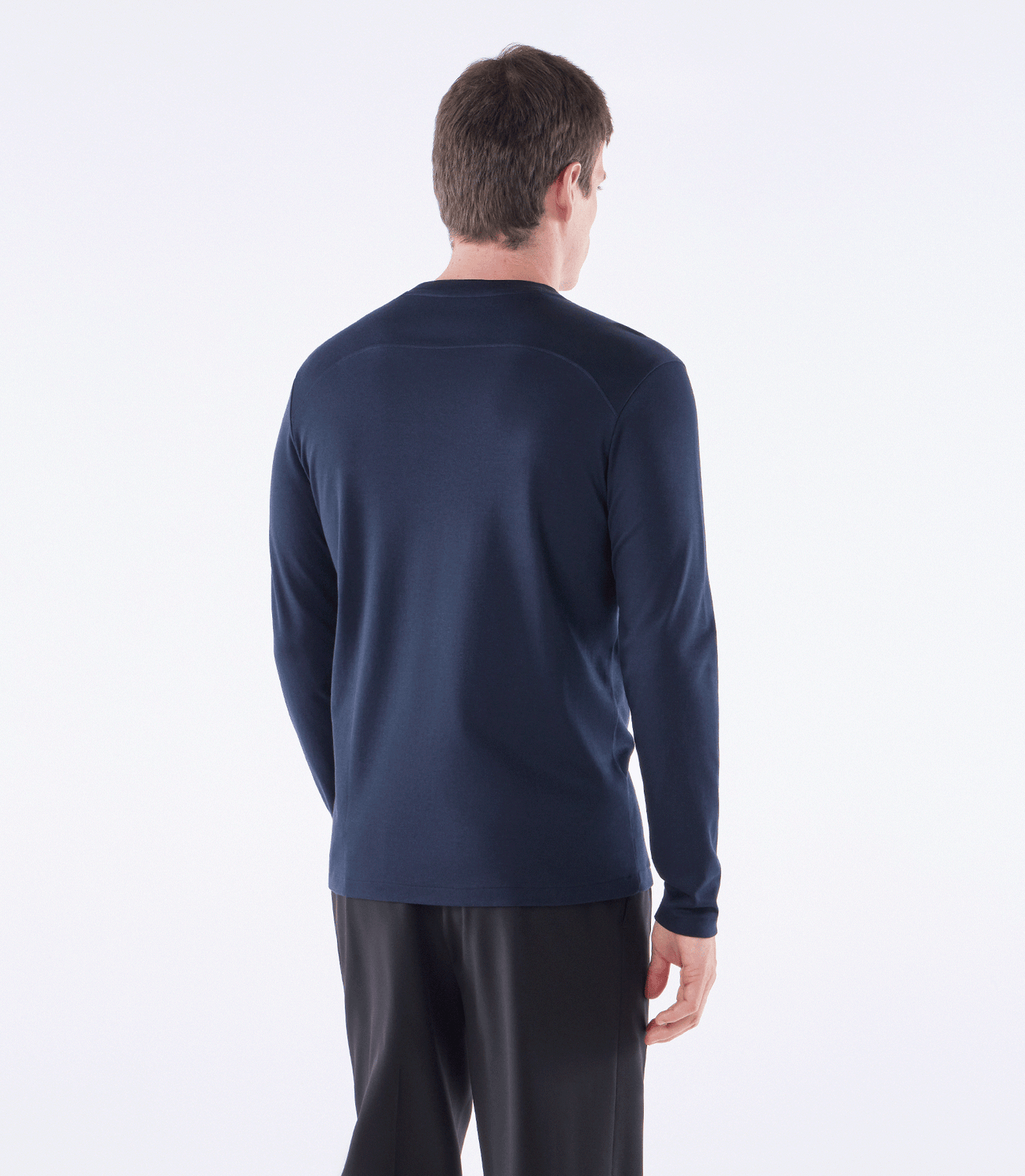 Camiseta Manga Longa Interloque 50/1 Recortes Azul – slide 3
