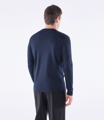 Camiseta Manga Longa Interloque 50/1 Recortes Azul thumbnail 3