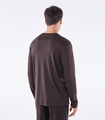 Camiseta Manga Longa Interloque 50/1 Recortes Marrom thumbnail 3