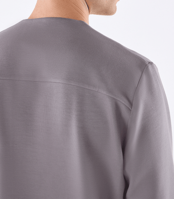 Camiseta Manga Longa Zíper Invisível Frontal Cinza thumbnail 5
