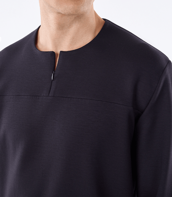 Camiseta Manga Longa Zíper Invisível Frontal Preto thumbnail 4