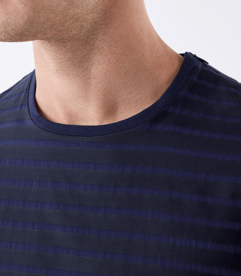 Camiseta Recorte Alfaiataria e Malha Azul thumbnail 4