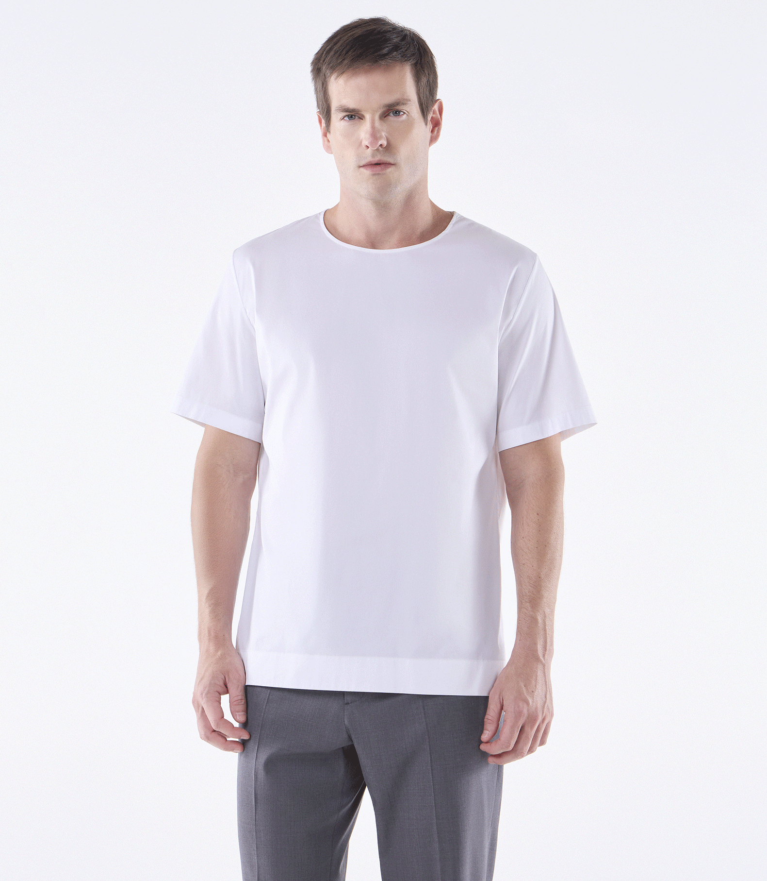 Camiseta Canoa Zíper no Ombro Branco