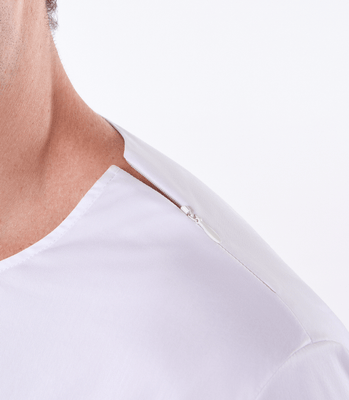 Camiseta Canoa Zíper no Ombro Branco thumbnail 4