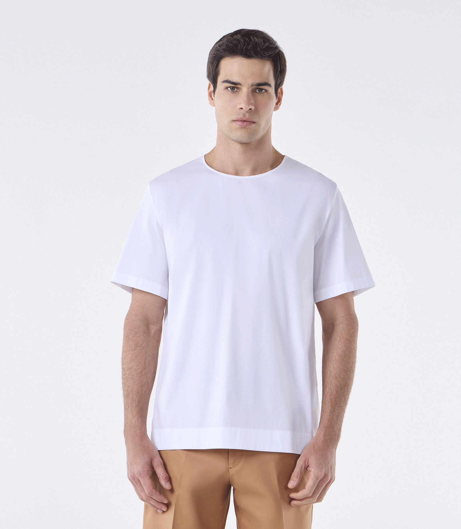 Camiseta Canoa com Zíper no Ombro Branco