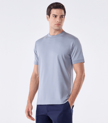 Camiseta Pima Interloque Gola Média Cinza thumbnail 1