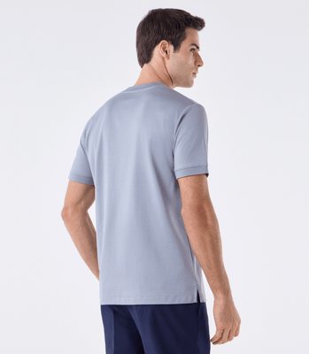 Camiseta Pima Interloque Gola Média Cinza thumbnail 3