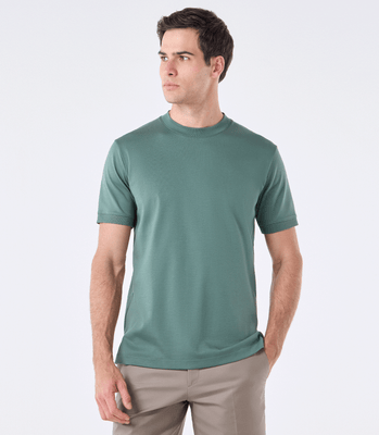 Camiseta Pima Interloque Gola Média Verde thumbnail 1