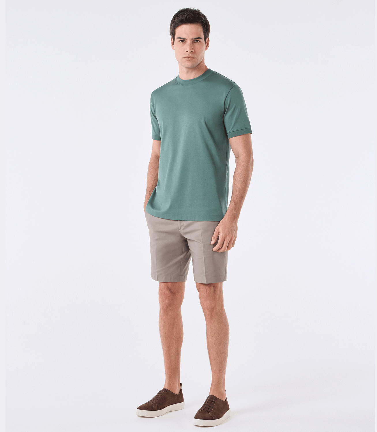 Camiseta Pima Interloque Gola Média Verde – slide 2