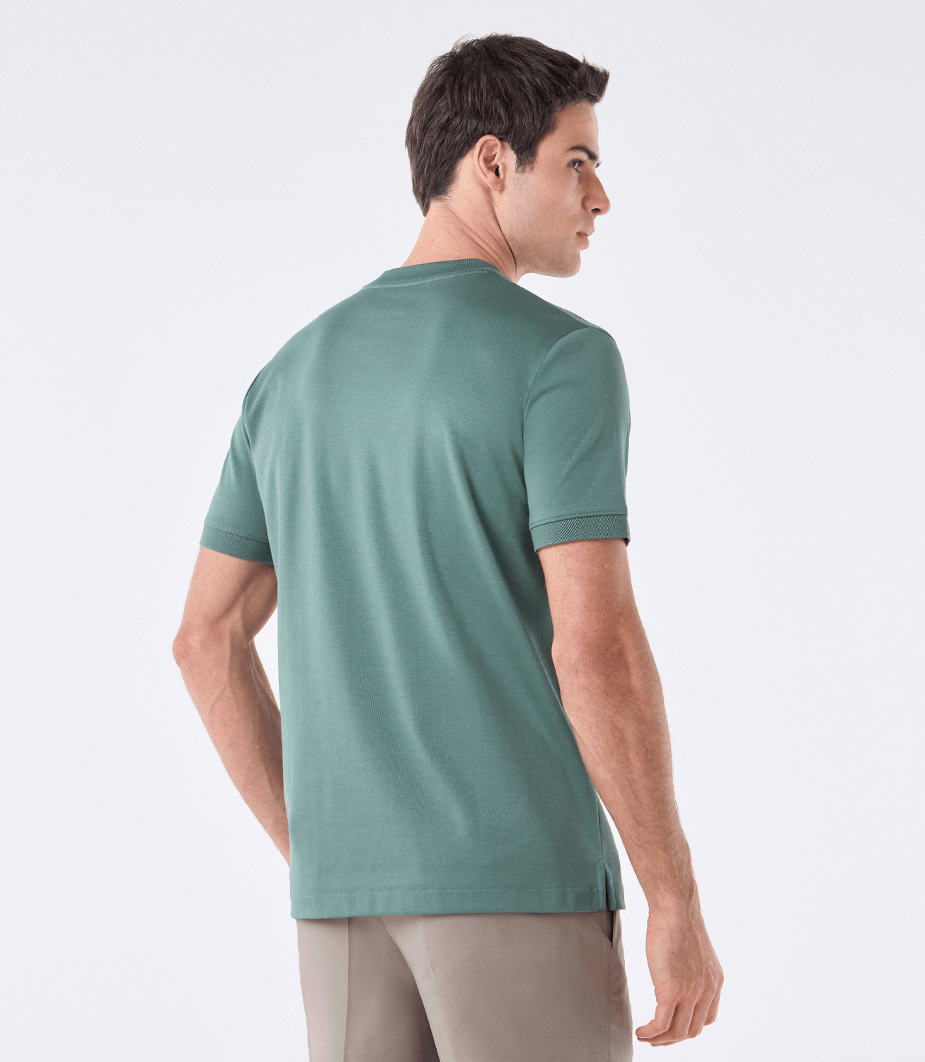Camiseta Pima Interloque Gola Média Verde – slide 3