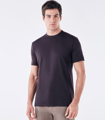 Camiseta Pima Interloque Gola Média Marrom thumbnail 1