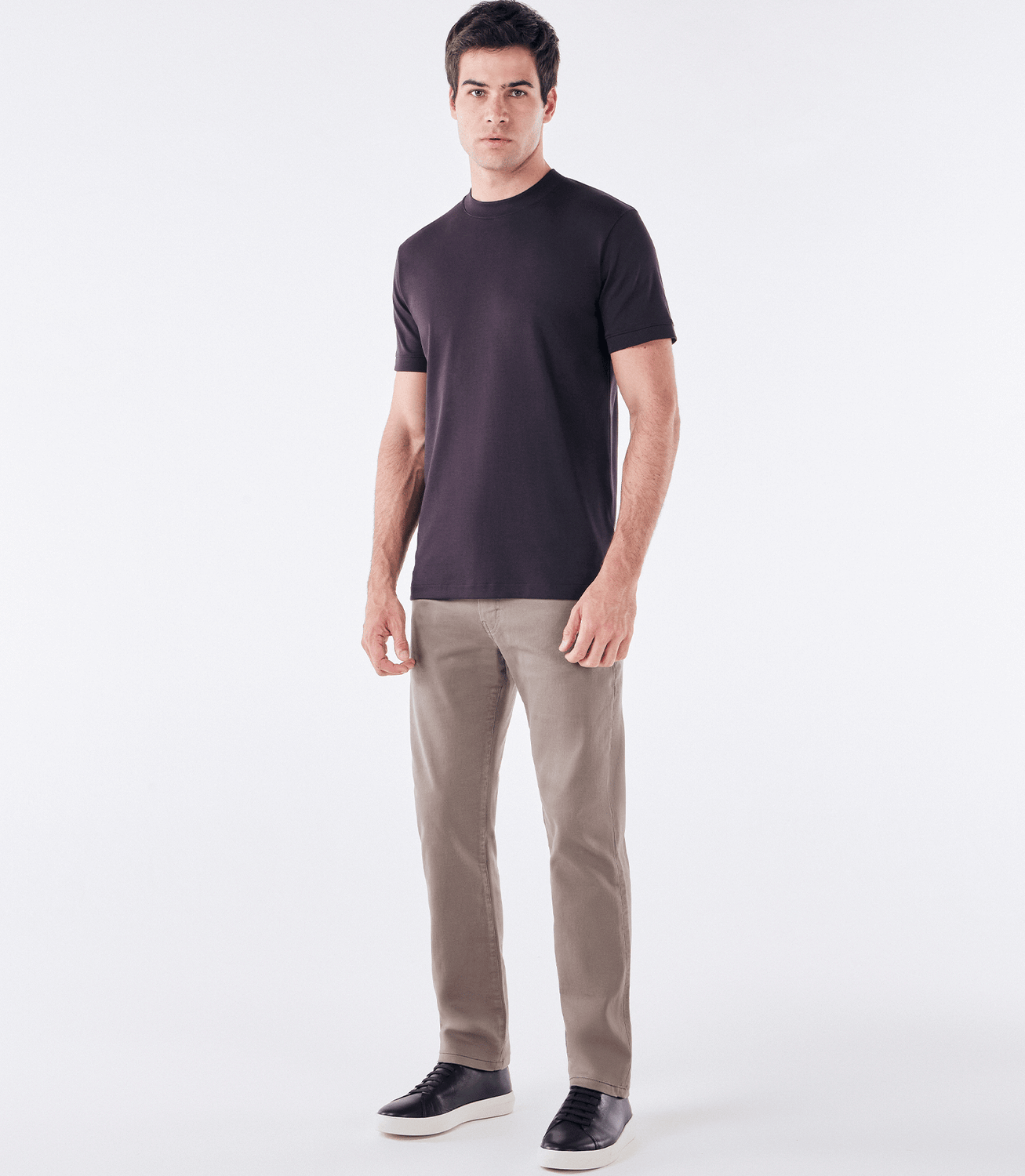 Camiseta Pima Interloque Gola Média Marrom – slide 2