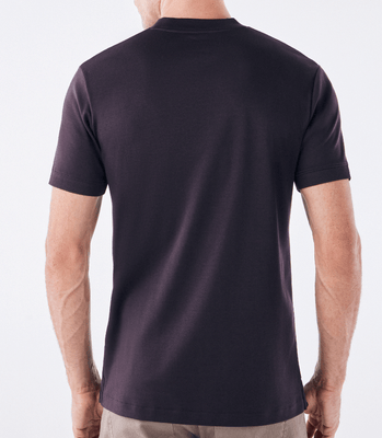 Camiseta Pima Interloque Gola Média Marrom thumbnail 3