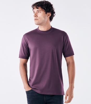 Camiseta Pima Interloque Gola Média Roxo thumbnail 1