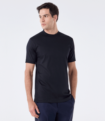 Camiseta Pima Interloque Gola Média Preto thumbnail 1