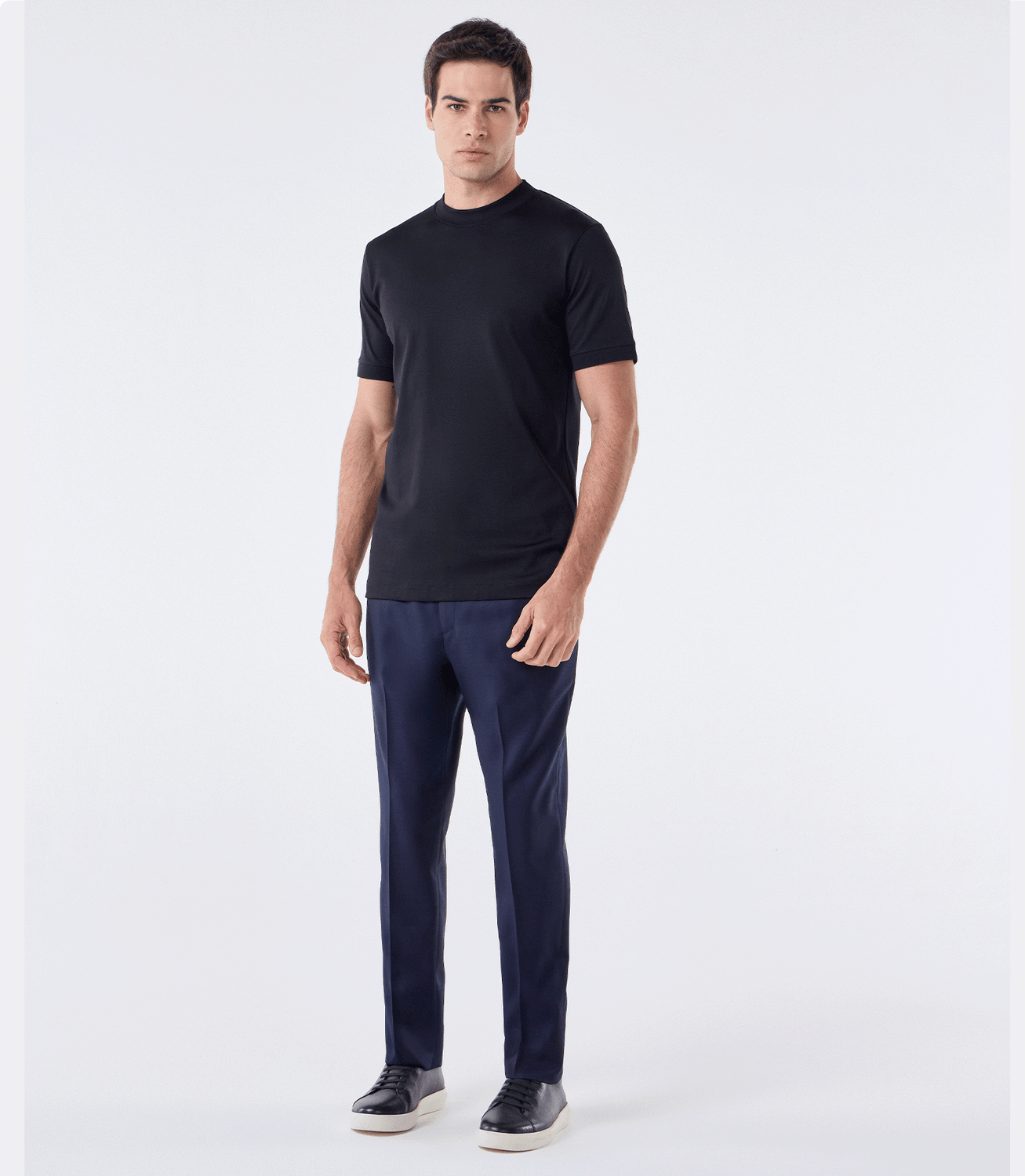 Camiseta Pima Interloque Gola Média Preto – slide 2