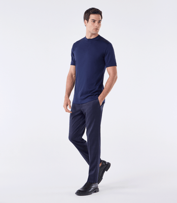Camiseta Pima Interloque Gola Média Azul thumbnail 2