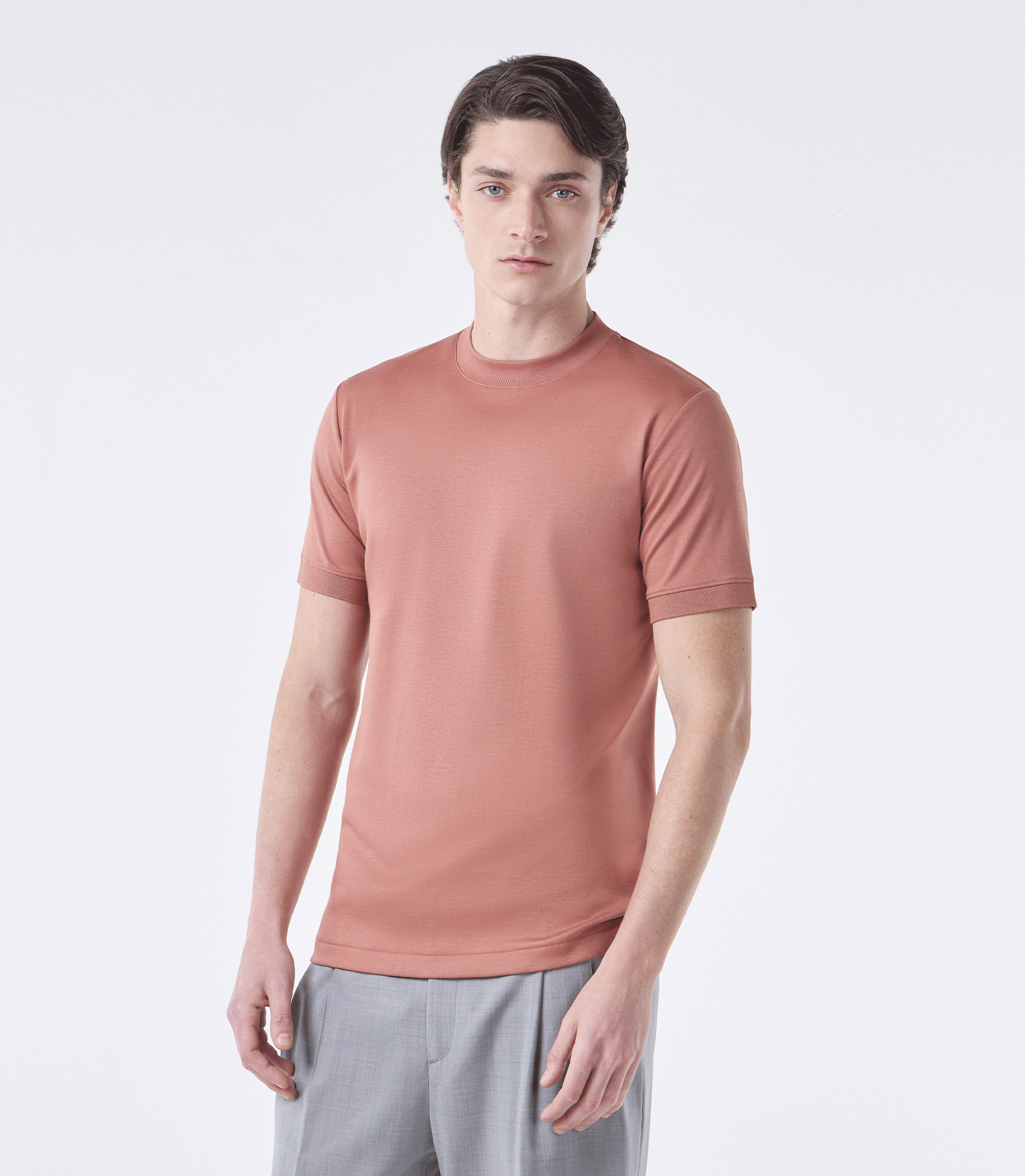 Camiseta Pima Interloque Gola Média Marrom
