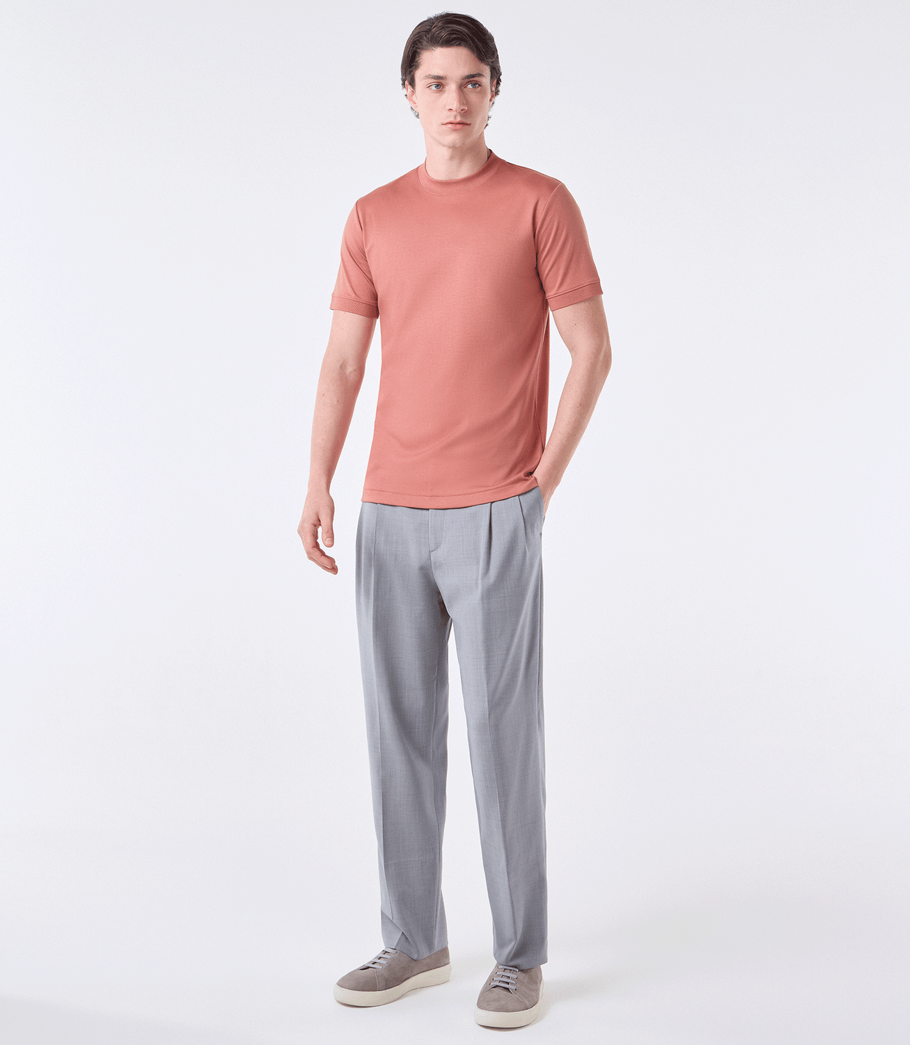 Camiseta Pima Interloque Gola Média Marrom – slide 2