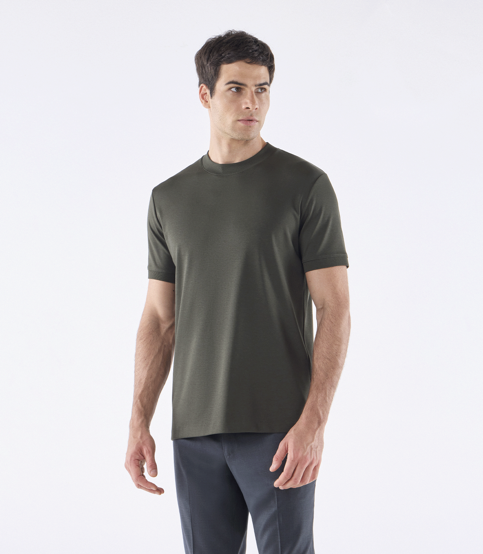 Camiseta Pima Interloque Gola Média Verde