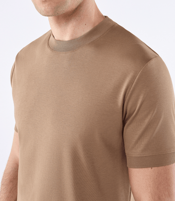 Camiseta Pima Interloque Gola Média Marrom thumbnail 4