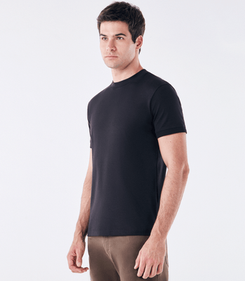 Camiseta Pima Interloque Gola Média Preto thumbnail 1