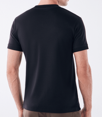 Camiseta Pima Interloque Gola Média Preto thumbnail 3