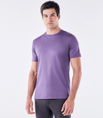 Camiseta Pima Interloque Gola Cruzada Roxo thumbnail 1
