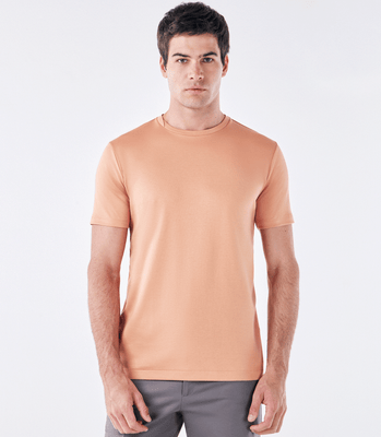 Camiseta Pima Interloque Gola Cruzada Laranja thumbnail 1