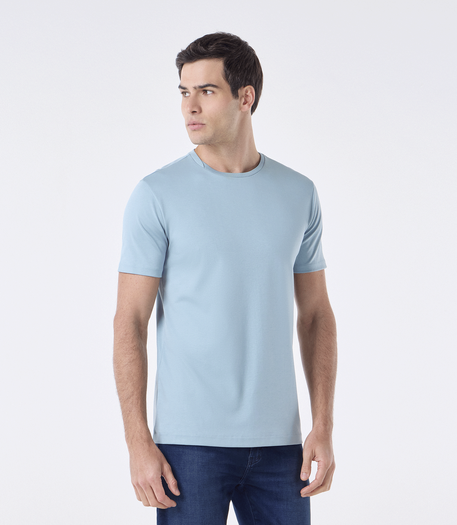 Camiseta Pima Interloque Gola Cruzada Verde
