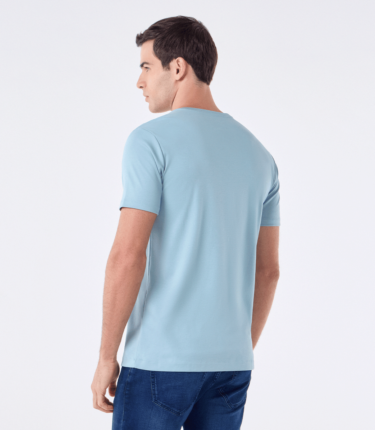 Camiseta Pima Interloque Gola Cruzada Verde – slide 3