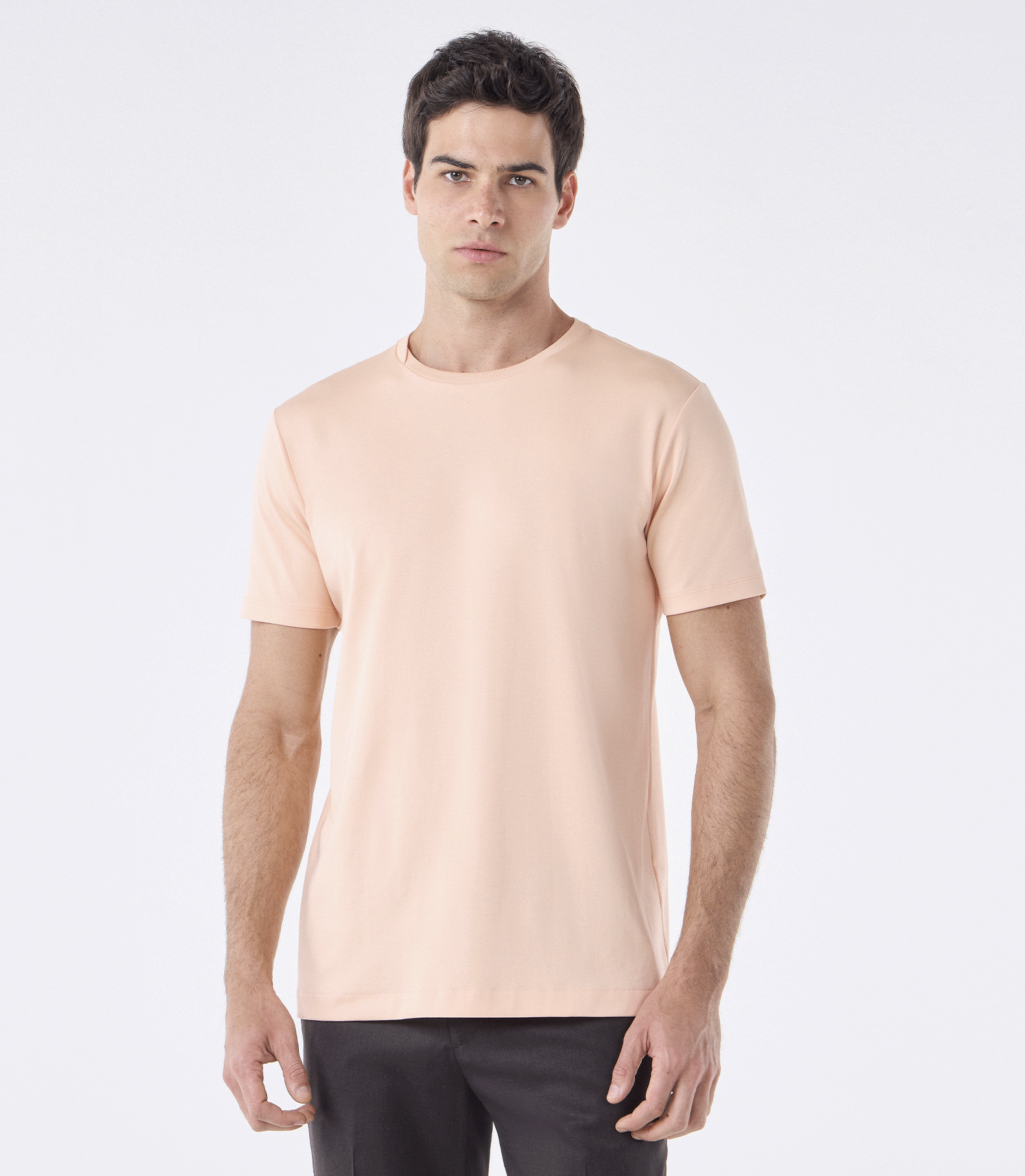 Camiseta Pima Interloque Gola Cruzada Laranja