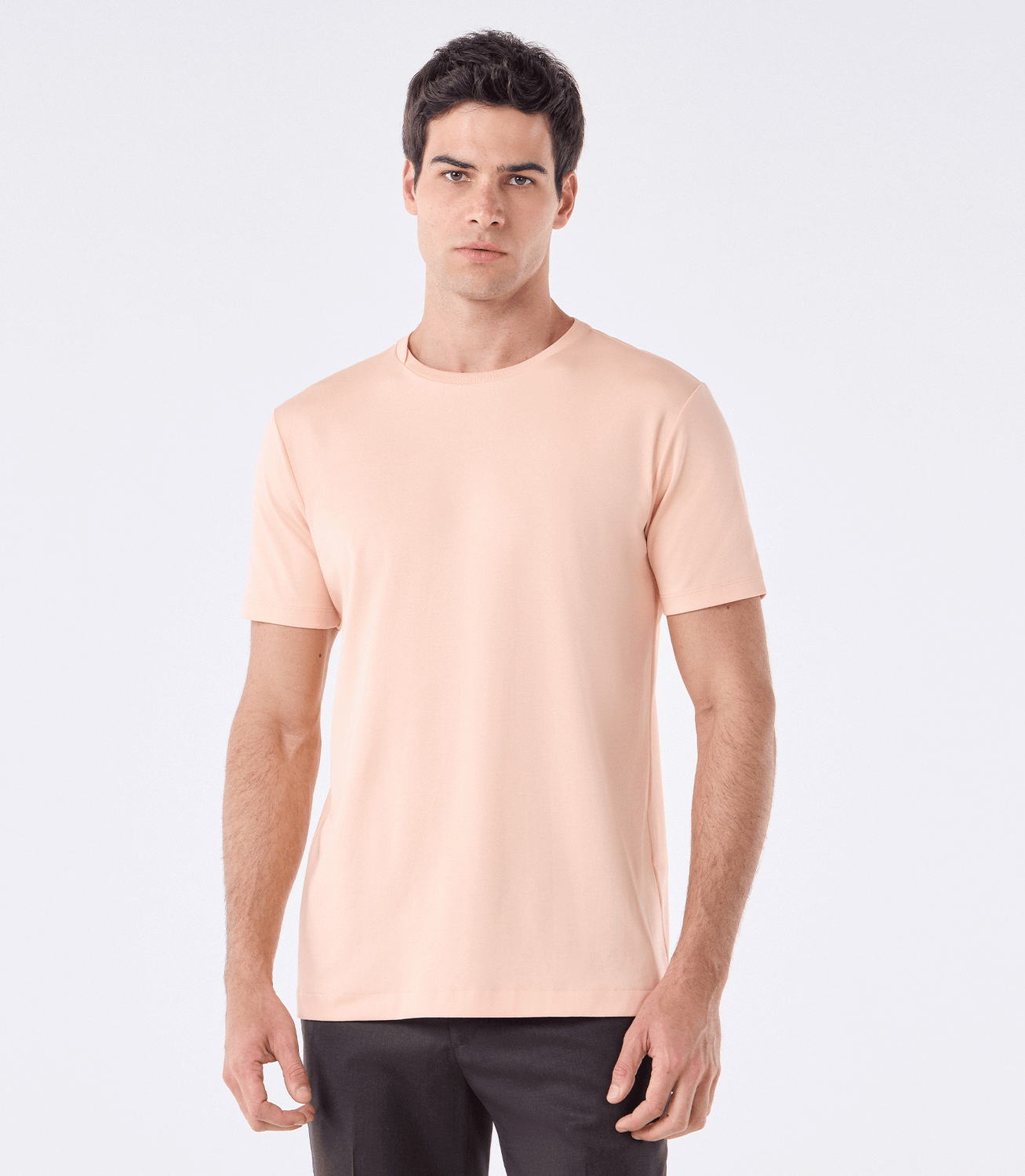 Camiseta Pima Interloque Gola Cruzada Laranja – slide 1