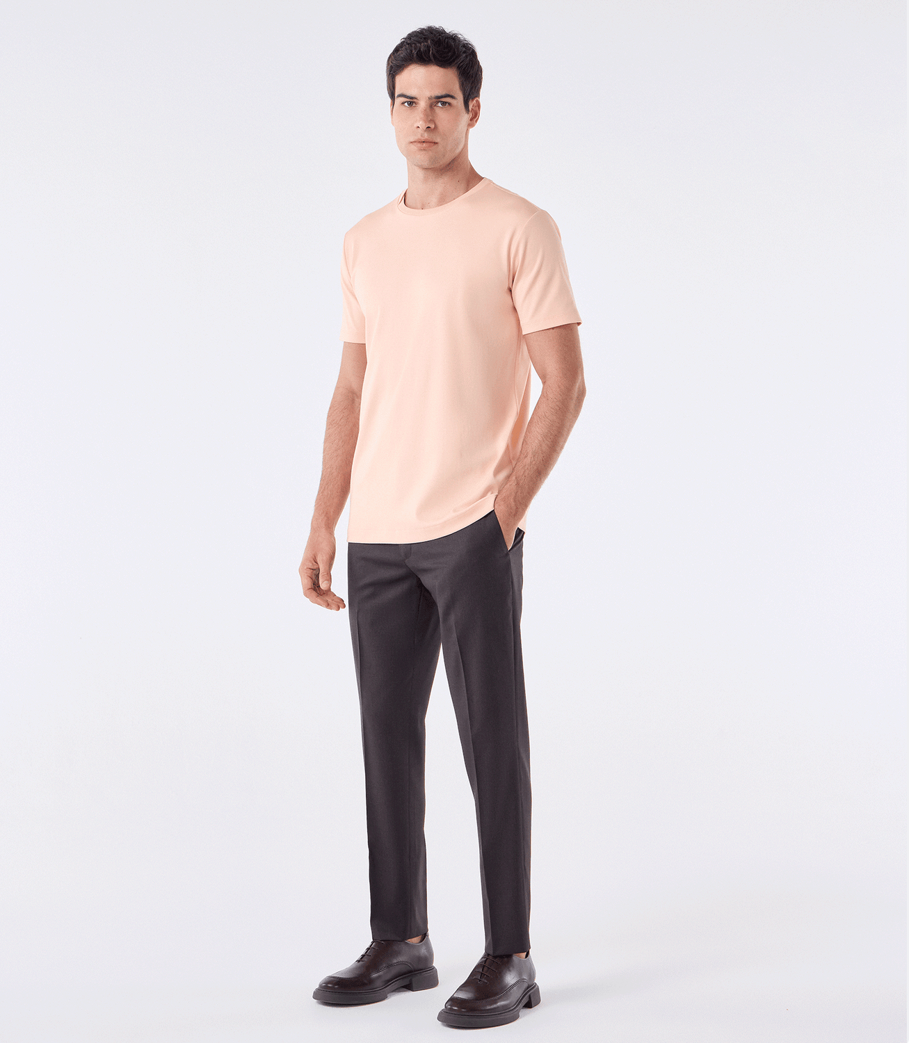Camiseta Pima Interloque Gola Cruzada Laranja – slide 2