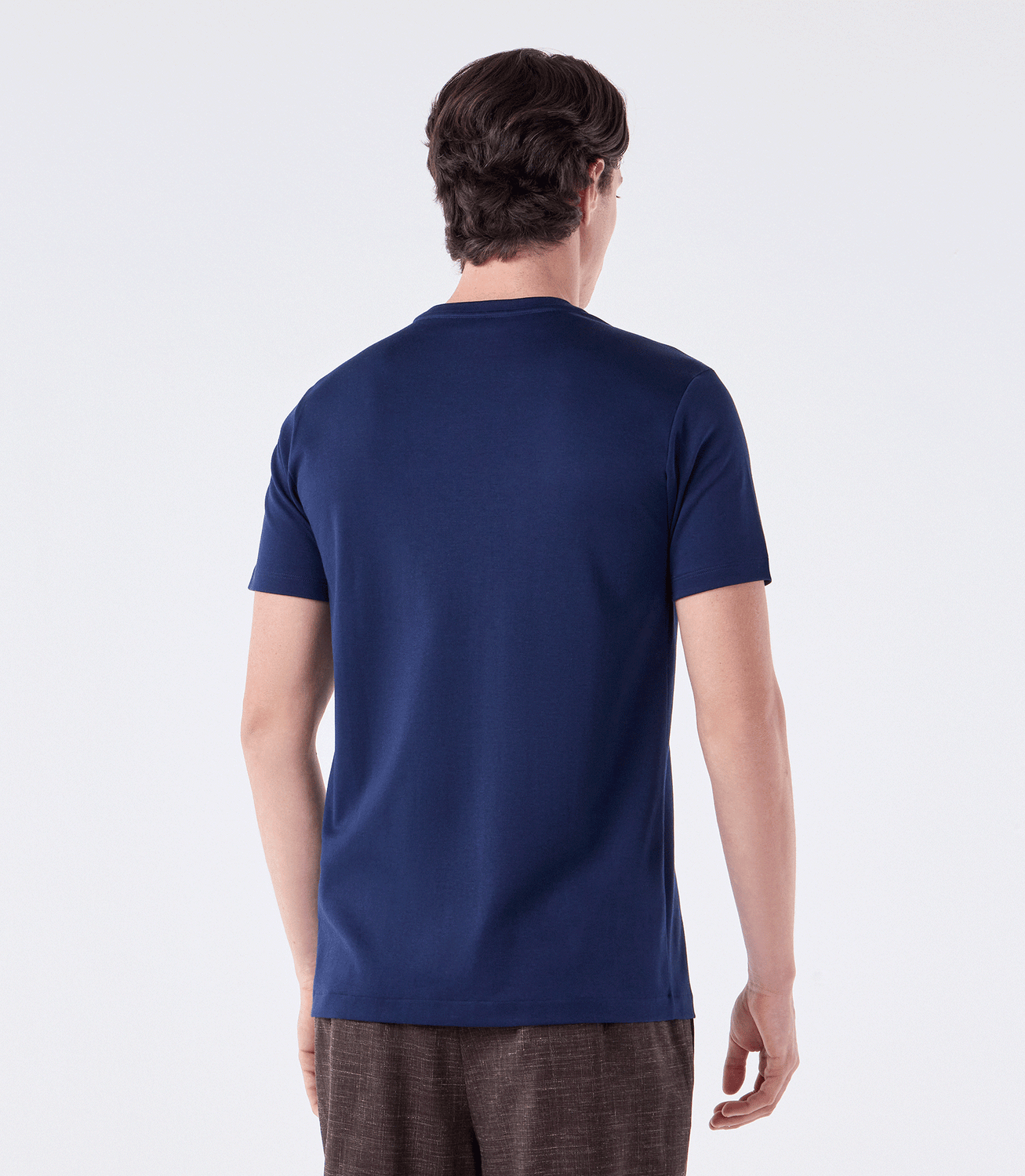 Camiseta Pima Interloque Gola Cruzada Azul – slide 3