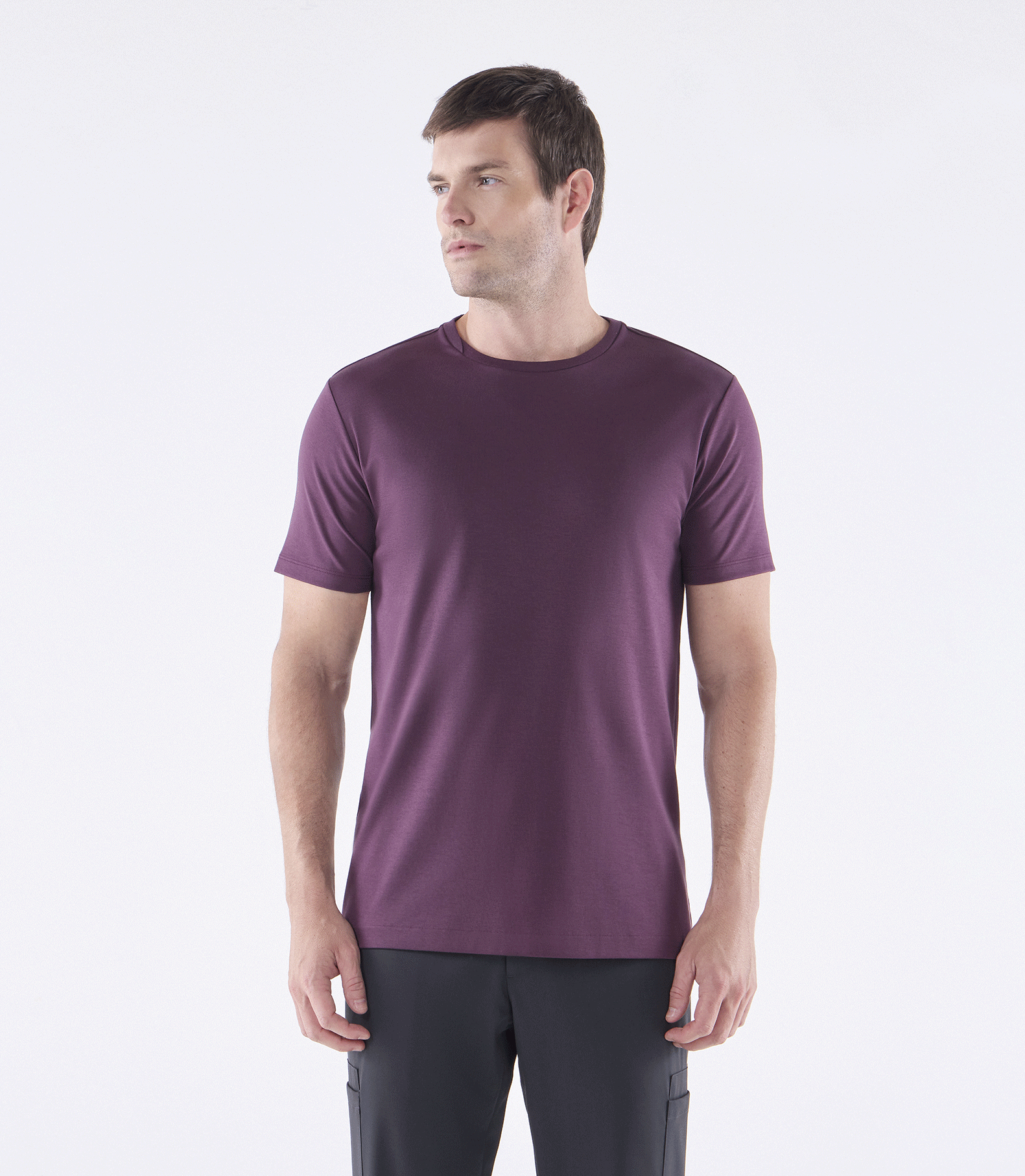 Camiseta Pima Interloque Gola Cruzada Roxo