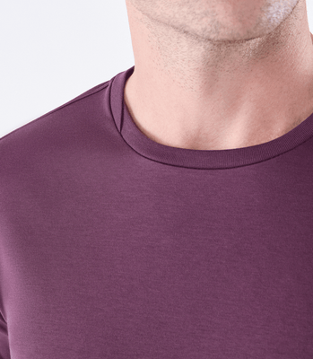 Camiseta Pima Interloque Gola Cruzada Roxo thumbnail 4